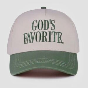 God’s Favorite Women’s Two Tone Canvas Cotton Baseball Hat Cap Tan Green New
